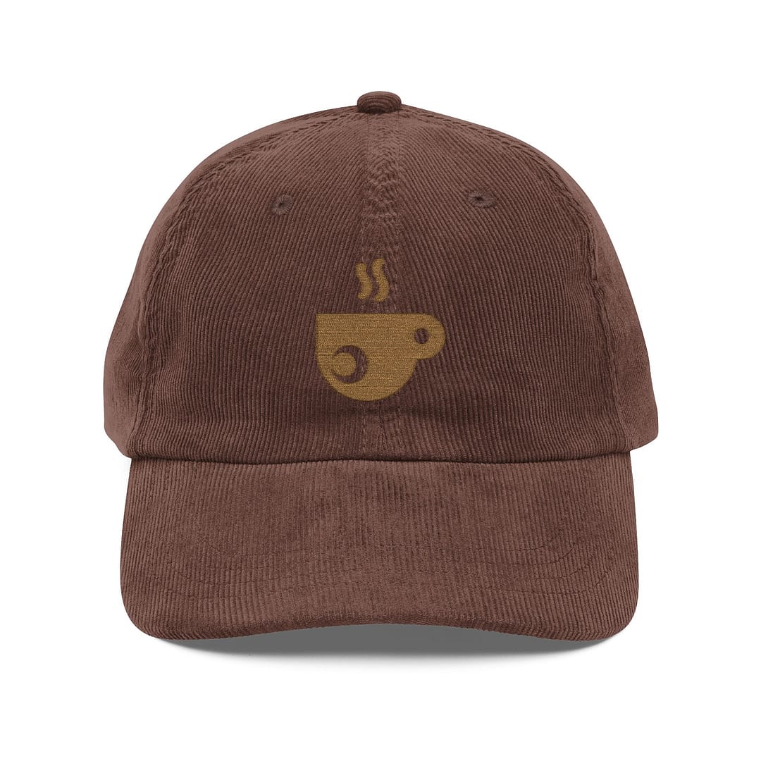 Coffee Lovas Embroidered Vintage Corduroy Cap