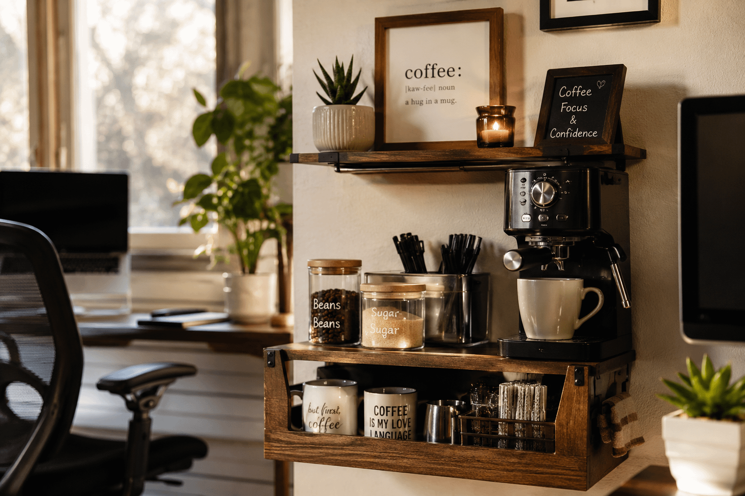 How to Build a Coffee Bar in Your Home Office on Any Budget: Setup & Style Tips